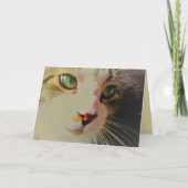 Het overgaan Kat van de Blik met Groene Ogen Kaart (Voorkant)