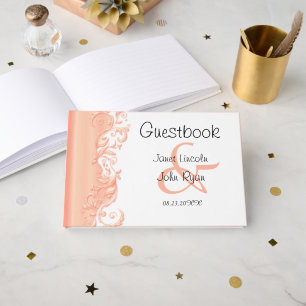 Het Overladen Versierd Satijn Guestbook van de Gastenboek