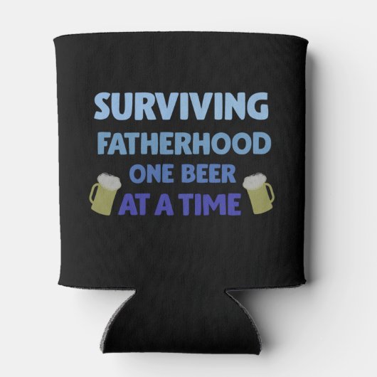 Het overleven van vaderschap één bier per keer bie blikjeskoeler (Achterkant)