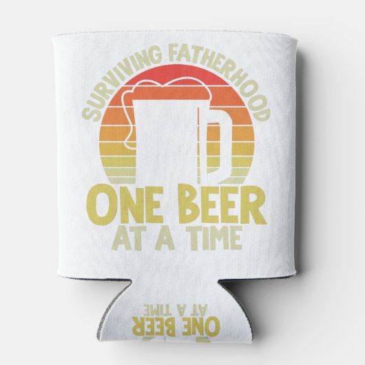 Het overleven van vaderschap één bier per keer Gif Blikjeskoeler (Achterkant)