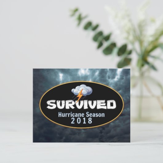 Het overlevende orkaanseizoen 2018 briefkaart (Staand voorkant)