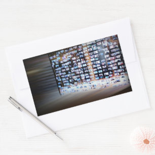 Het overschrijden van online grenzen rechthoekige sticker