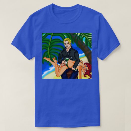 Het overspannen op de Beach T-shirt (Design voorkant)