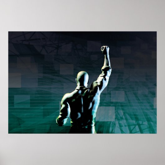 Het overwinnen van Belemmeringen met Man die Succe Poster (Voorkant)