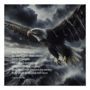 Het overwinnen van het Storm Jesaja 40:31 Perfect Poster