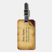 HET OWL-perkament monogram Bagagelabel (Voorkant verticaal)