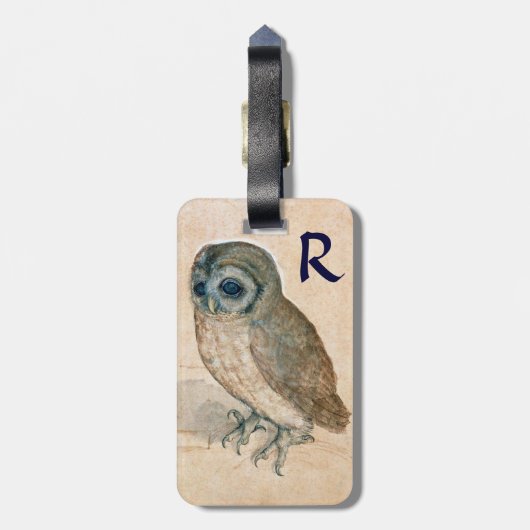 HET OWL-perkament monogram Bagagelabel (Achterkant verticaal)