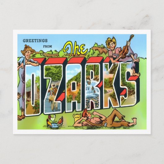 Het Ozarks Big Letters Briefkaart (Voorkant)