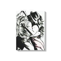 Het paar dansen, zwart-wit canvas print,