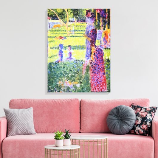Het Paar van Georges Seurat, Pointillisme Canvas Afdruk (Insitu (Woonkamer))