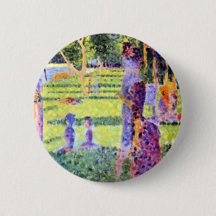 Het Paar van Georges Seurat,  Pointillisme Ronde Button 5,7 Cm