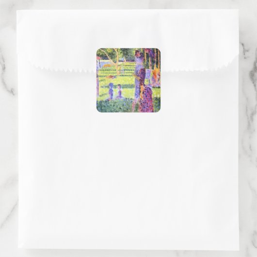 Het Paar van Georges Seurat,  Pointillisme Vierkante Sticker (Tas)