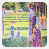 Het Paar van Georges Seurat,  Pointillisme Vierkante Sticker (Voorkant)