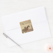 Het paard, illustratie vierkante sticker (Envelop)