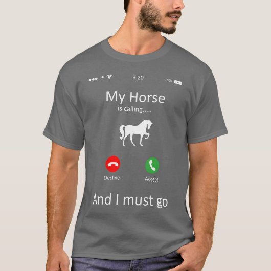 Het paard roept grappig t-shirt (Voorkant)
