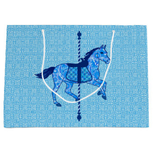 Het Paard van de carrousel - het Blauw van het Large Cadeauzakje