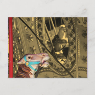 Het Paard van de carrousel op Sepia Briefkaart