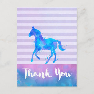 Het Paard van de waterverf op Horizontale Strepen Briefkaart