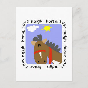 Het paard zegt T-shirts en Giften hinnik Briefkaart
