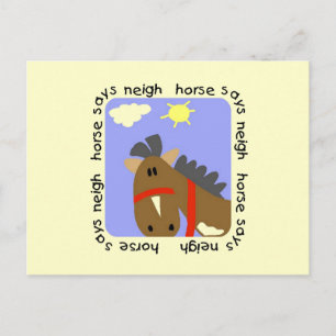 Het paard zegt T-shirts en Giften hinnik Briefkaart