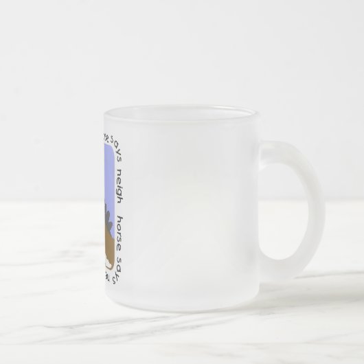 Het paard zegt T-shirts en Giften hinnik Matglas Koffiemok (Rechts)