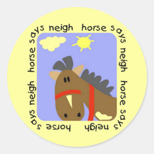 Het paard zegt T-shirts en Giften hinnik Ronde Sticker