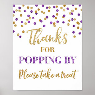 Het paarse Gouden Bedankt van Confettien voor het Poster