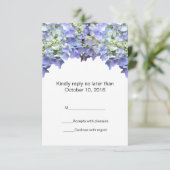 Het paarse Huwelijk RSVP van de Hydrangea (Staand voorkant)