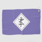 Het Paarse Manuscript van Lavender Gepersonaliseer Golfhanddoek (Horizontaal)