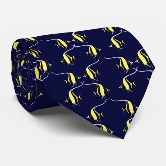 Het Pacifische rif Moorish Idol Fish Stropdas (Opgerold)