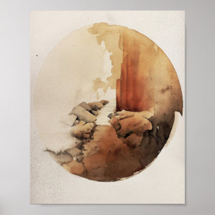 Het pad - Digitale Schets Jezus Wall Art Poster