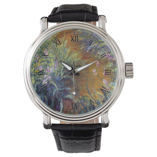 Het pad door de Irises door Claude Monet Horloge (Voorkant)