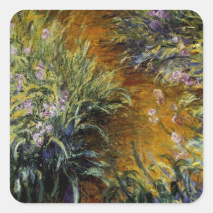 Het pad door de Irises Vierkante Sticker