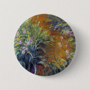 Het pad door de irissen door Claude Monet Ronde Button 5,7 Cm