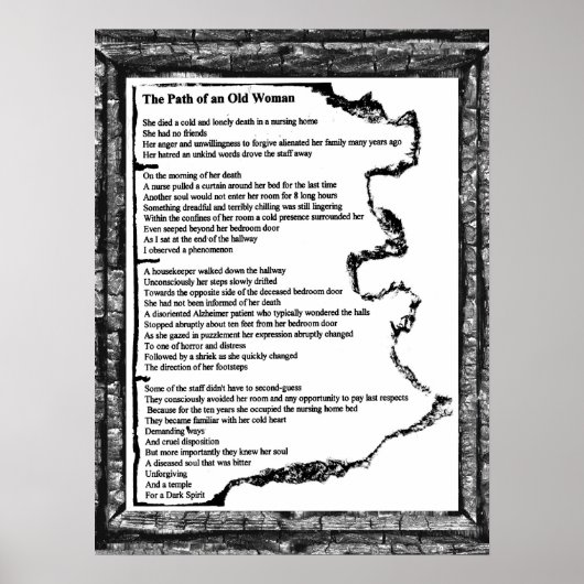 Het pad van de oude vrouw poster (Voorkant)