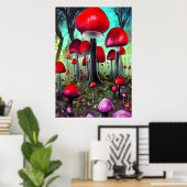 Het paddenstoelbos | AI Art Poster (Thuiskantoor)