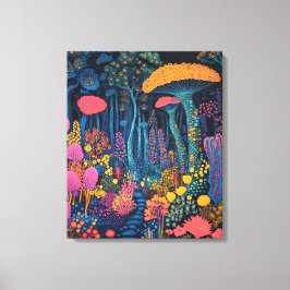 Het paddenstoelenbos is magisch canvas afdruk