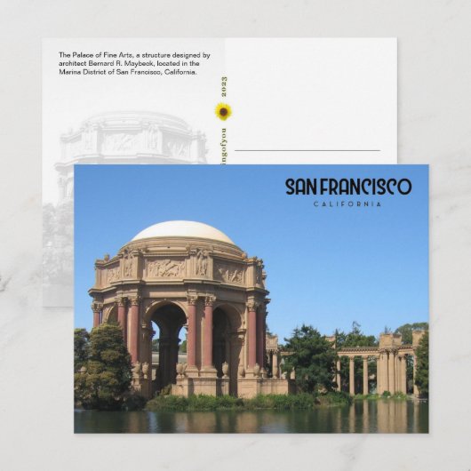 Het paleis van fijne kunsten, CA - briefkaart (Voorkant / Achterkant)