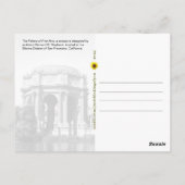 Het paleis van fijne kunsten, CA - briefkaart (Achterkant)