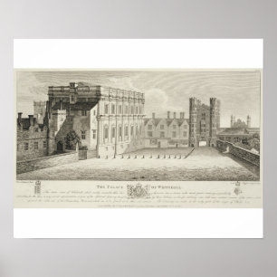 Het paleis van Whitehall, uit een tekening in het Poster