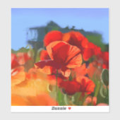 Het papaverhuis - olieverfschilderij sticker (Vel)