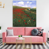 Het papaverveld canvas afdruk (Insitu (Woonkamer))