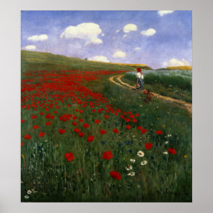 Het papaverveld poster