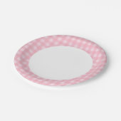 Het papieren bord roze gingham patroon personalise (Gekanteld)