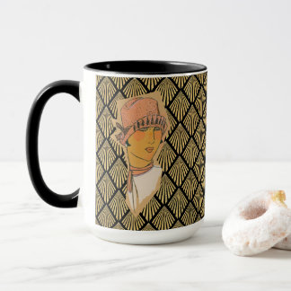 Het Parijse Flapper & Gold Art Deco-patroon Mok