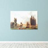Het park en Chateau in Mereville Canvas Afdruk (Insitu (Houten vloer))