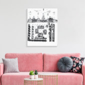 Het Parlement van Edward I Canvas Afdruk (Insitu (Woonkamer))