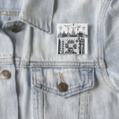 Het Parlement van Edward I Vierkante Button 5,1 Cm (In situ)