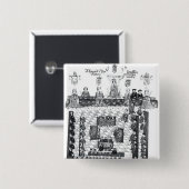 Het Parlement van Edward I Vierkante Button 5,1 Cm (Voorkant /achterkant)