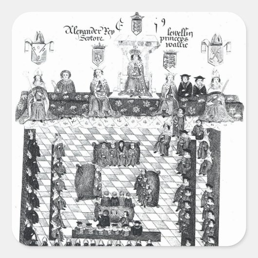 Het Parlement van Edward I Vierkante Sticker (Voorkant)